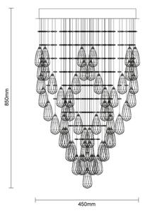 LED кристално таванно осветително тяло MAJURO LED/30W/230V, диаметър 45 см, лъскав хром + дистанционно управление