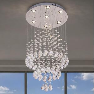 LED кристално таванно осветително тяло NAURU LED/24W/230V Ø 40 см гланцов хром + дистанционно управление
