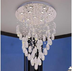 LED кристално таванно осветително тяло MAJURO LED/30W/230V, диаметър 45 см, лъскав хром + дистанционно управление