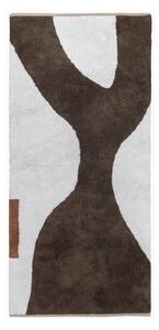 Бяло-кафява памучна пътека подходяща за пране 70x150 cm Figura – Mette Ditmer Denmark