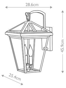 Quintiesse QN-ALFORD-PLACE2-M-MB - Външна стенна лампа ALFORD M 2xE14/40W/230V IP44
