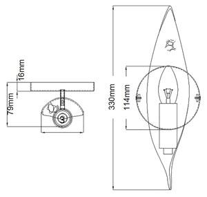 Quintiesse QN-WILLOW1-CBK - Стенно осветително тяло WILLOW 1xE14/40W/230V златисто/черно