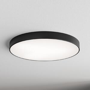 TEMAR LIGHTING Таванна лампа Cleo със стъклен разсейвател, черна, Ø 78cm, Затъмняване, Черен, Дневна/трапезария, Метал, Модерен