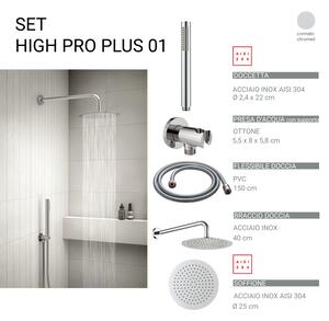 Комплект душ High Pro Plus 01, пита 25 см, хром