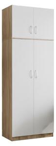 Шкаф с 2 врати, Athos V5, бял-дъб, 80x42x240 см
