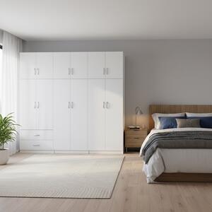 Гардероб с 6 врати, Athos I V18, бял, 240x42x240 см