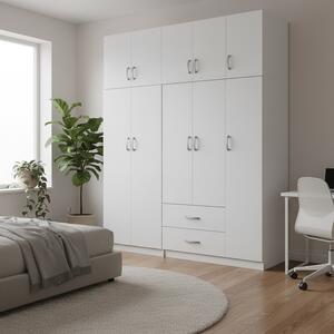 Гардероб с 5 врати, Athos I V23, бял, 170x42x240 см