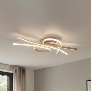 FISCHER & HONSEL LED таванна лампа Biba, пясъчен цвят, дължина 100 cm, метал, CCT, Затъмняване, Бежов, Дневна/трапезария, Метал, Модерен