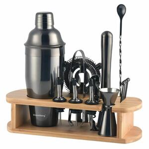 Комплект за коктейли Klausberg KB 7584, 17 части, 720 ml, неръждаема стомана, графит