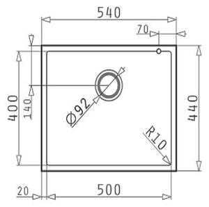 Мивка за кухня TETRAGON 50×40 см, гранит - Шоколад