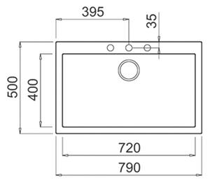 Мивка за кухня FORSQUARE 72.40TG, гранит - Черен