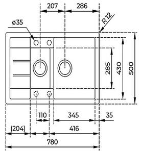Мивка за кухня ASTRAL 60 B-TG, гранит