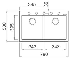 Мивка за кухня FORSQUARE 790TG, гранит - Черен