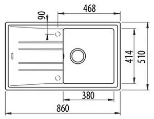 Мивка за кухня STONE 50 B-TG, гранит - Бежов