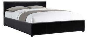 Легло DELLIA 150x200 см с Място за Съхранение - Черна PU Кожа