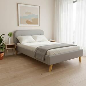 Легло Lumilux 160x200 см - Тапицирано с Плат в Сив Цвят