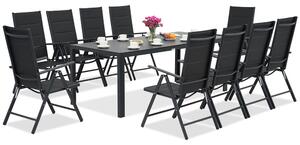 Градинска мебел от алуминиева дървесина с голяма маса Verona за 10 души Garden Point black