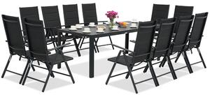 Градинска мебел от алуминиева дървесина с голяма маса Verona за 12 души Garden Point black