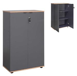 Шкаф за офис документи Rio TopMebel от меламин с ключалка в антрацит 72x34x109cm