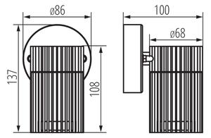 Kanlux 46200 - Външно стенно точково осветително тяло RADILO 1xGU10/11W/230V IP44 черно