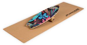 BoarderKING Indoorboard Wave, дъска за баланс, подложка, цилиндър, дърво/корк