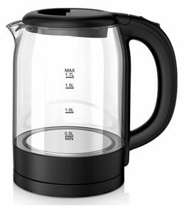 Електрическа кана Oliver Voltz OV51230X, вместимост 1.7 литра, 2200W, черна