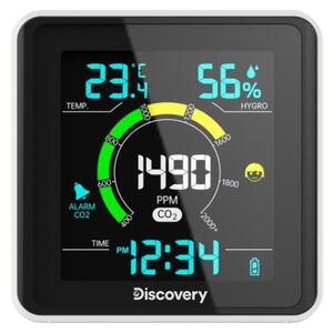Електронна метеостанция Discovery Report WA40, цветен LCD дисплей, термометър, барометър, влагомер, часовник, будилник, календар, съвместим сензор: Discovery Report WA20-S, включен 1бр. сензор, черна