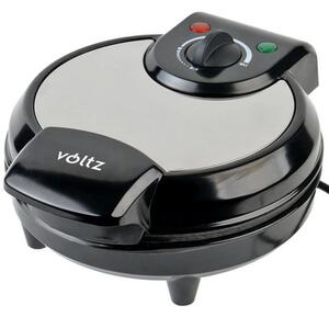 Гофретник Voltz V51442GA, 1300W, терморегулатор, инокс/черен