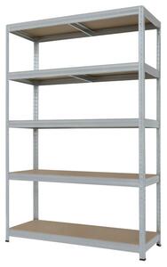 Стелаж Carmen Star Plus 3580508_1, 5 бр. рафтове, 180 cm височина, 120 cm ширина, до 250 kg товаропоносимост, метален, сив