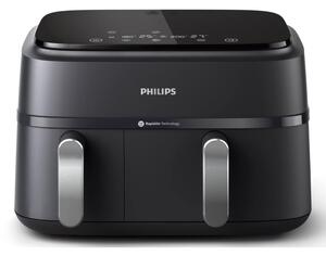Фритюрник с горещ въздух Philips Dual Basket Airfryer NA351/00, 9 л. вместимост, 8 програми, две кошници, Rapid Air, 2750W
