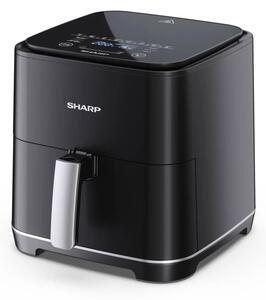 Фритюрник с горещ въздух Sharp AF-GS552AE-B, 5.5 л. вместимост, 8 програми, LED дисплей, 60 мин. таймер с автоматично изключване, 1650W