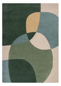 Зелен ръчно изработен вълнен килим 120x170 cm Glow Green & Blue – Flair Rugs