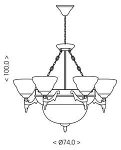 Brilagi - Полилей на верига DAHLIA, 9xE27/40W/230V, Ø 74 cm, месинг