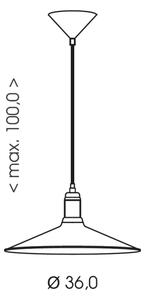 Brilagi - Подвесна лампа на кабел FORGE 1xE27/60W/230V Ø36 см черна