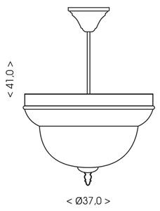 Brilagi - Полилей на тръба DAHLIA 3xE27/40W/230V Ø 37 см месинг