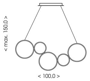 Brilagi - LED полилей на кабел ECHO LED/60W/230V 4000K 100 см черен