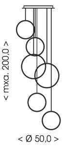 Brilagi - LED полилей на кабел ECHO LED/80W/230V 4000K Ø 50 см черен