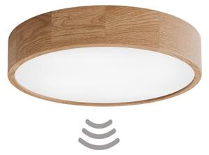 Таванно осветително тяло CLEO със сензор 4xE27/24W/230V Ø 47,5 см, дъб