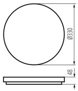Kanlux 26988 - LED плафон VARSO с сензор, 22/30 W, 230 V, 3000/4000/6500 K, Ø 33 см, IP54