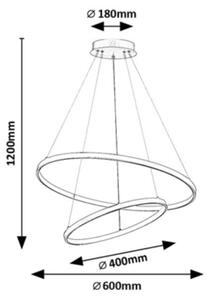 Rabalux 72345 - LED полилей на кабел BELIZA, с възможност за димиране, LED/75W/230V 3000-6500K+дистанционно управление