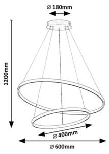 Rabalux 72348 - димируем окачен LED полилей на кабел BELIZA LED/75W/230V 3000-6500K + дистанционно управление