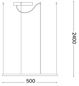 Ideal Lux - LED полилей на кабел ORACLE SLIM LED/33W/230V CRI 90 50x50 cm златен