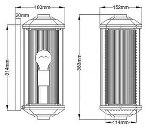 Quintiesse QN-CASTELLE-M-BZ - Външно стенно осветително тяло CASTELLE M 1xE27/60W/230V IP44 черно