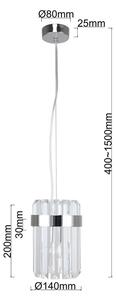 Vисяща лампа на кабел VETRO 1xE14/10W/230V, лъскав хром
