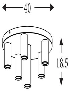 Searchlight 50570-6BK - Таванно осветително тяло TUBES 6xGU10/10W/230V Ø 40 см