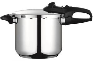 Тенджера под налягане Fagor Duo 8L, 22 см, 60/100 kPa, Вътрешна маркировка, IMPAKSTEEL дъно, 5 защити, Индукция, Сребрист