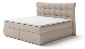 Boxspring легло SOFIA 180x200 см с матраци и топер, бежово