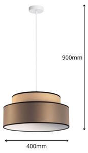 Пендел GRACE 1xE27/60W/230V Ø 40 см бежов/кафяв