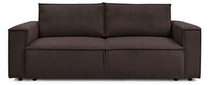 Кафяво-сив сгъваем диван от рипсено кадифе 245 cm Nihad – Bobochic Paris