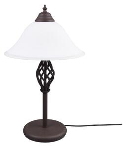 Тъмнокафява настолна лампа със стъклен абажур (височина 50 cm) Rustica – Trio